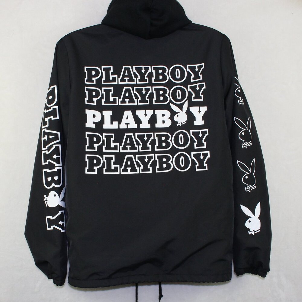 Playboy Windbreaker Poly Coach Jacket Mens Medium